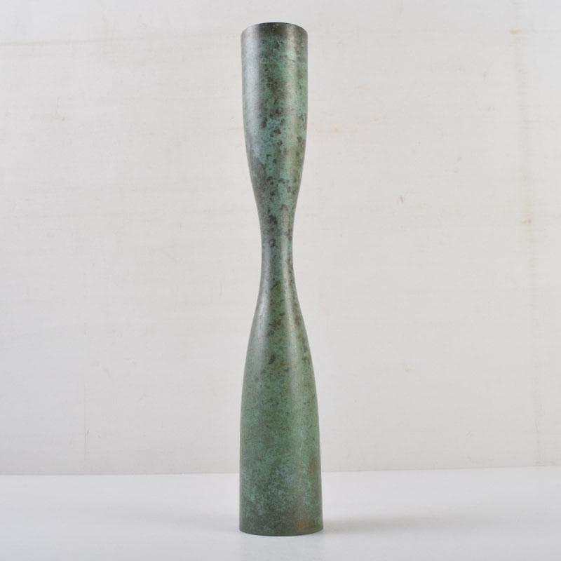 はな　茶道具　唐銅風炉師　藤井宗喜作　青銅　杵形花入　共箱　C　9203