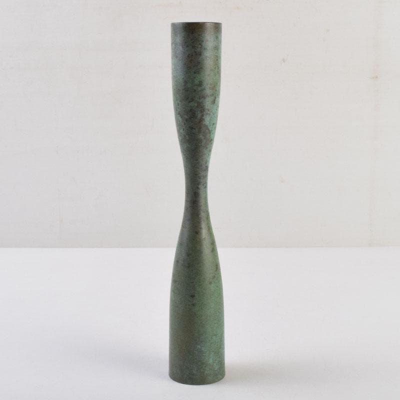 はな　茶道具　唐銅風炉師　藤井宗喜作　青銅　杵形花入　共箱　C　9203