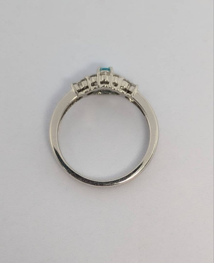 パライバトルマリン　Pt900　中央宝石研究所　プラチナ　リング