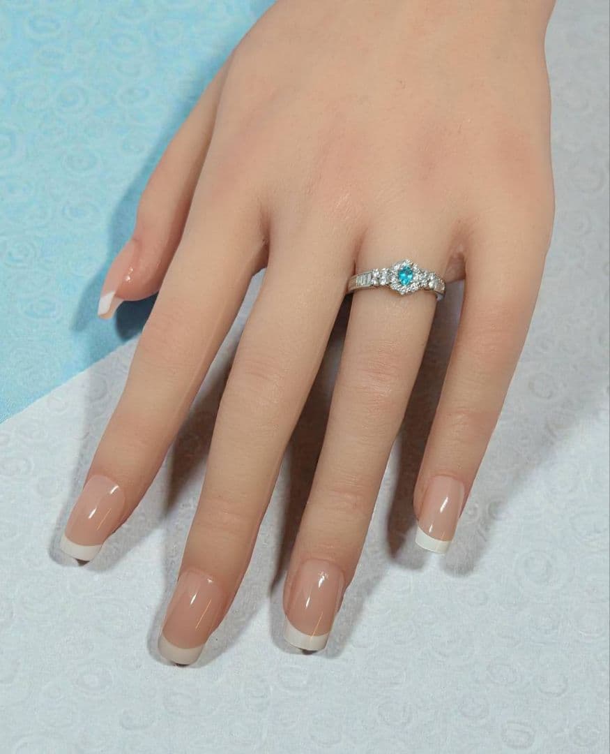 パライバトルマリン　Pt900　中央宝石研究所　プラチナ　リング