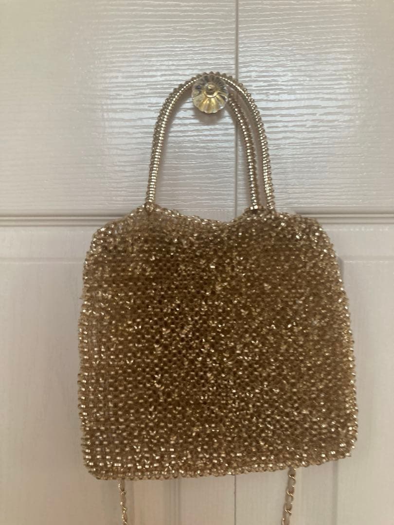 2way ANTEPRIMA ゴールド フラワーモチーフ パーティーバッグ