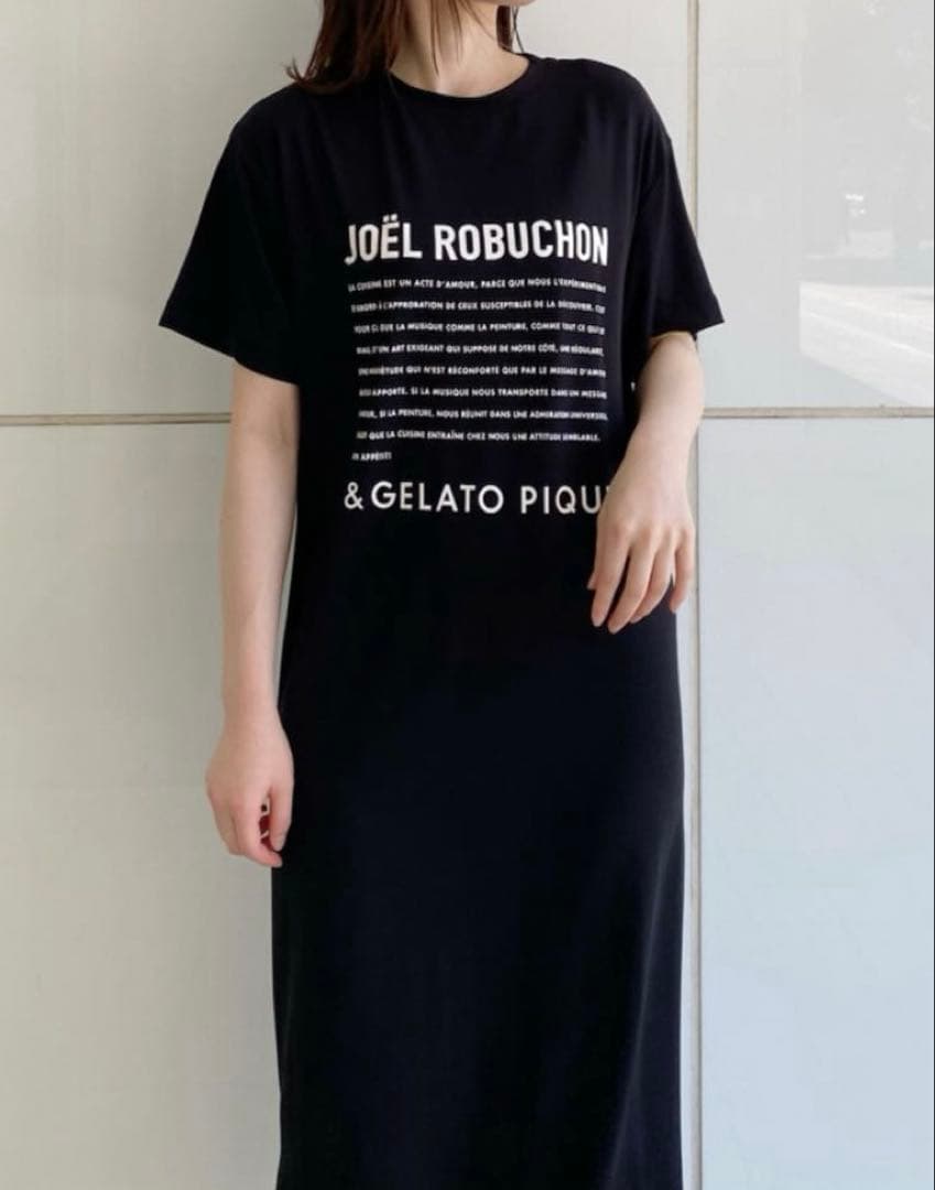 ジェラートピケ　接触冷感　ROBUCHON レーヨンロゴワンピース　ロブション