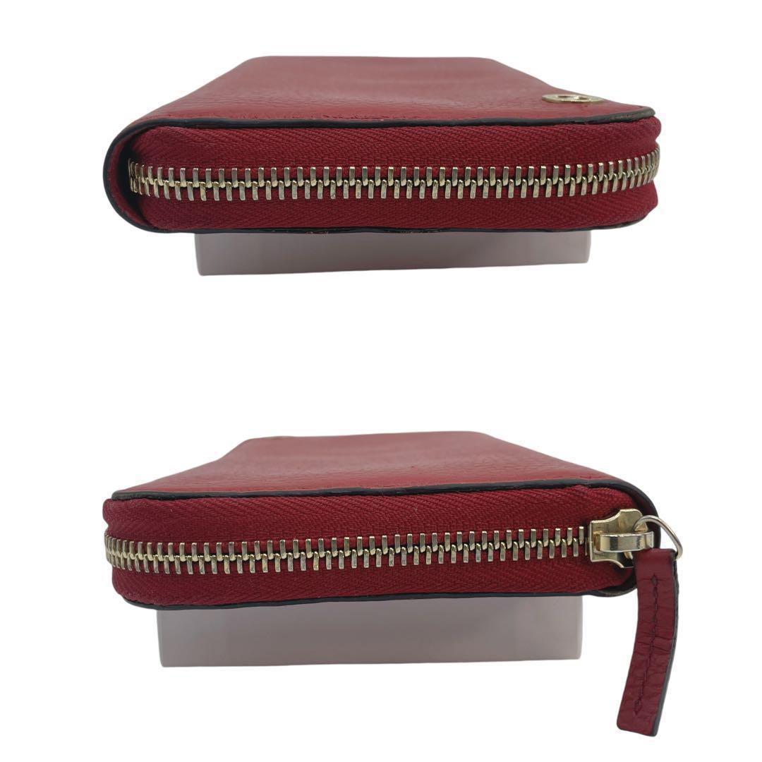 美品】グッチ GGインターロッキング ラウンドファスナー長財布 レッド