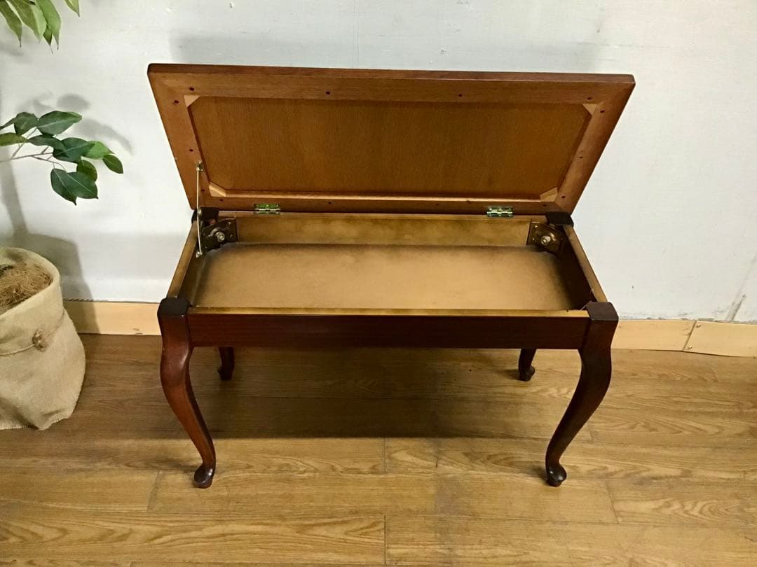 管366☆ピアノ椅子☆猫脚☆スツール☆ベンチ☆昇降なしタイプ