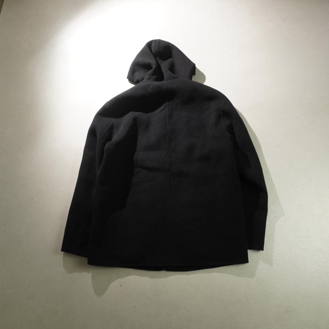 DONNA KARAN フードウールジャケット コート ブラック/CZ178