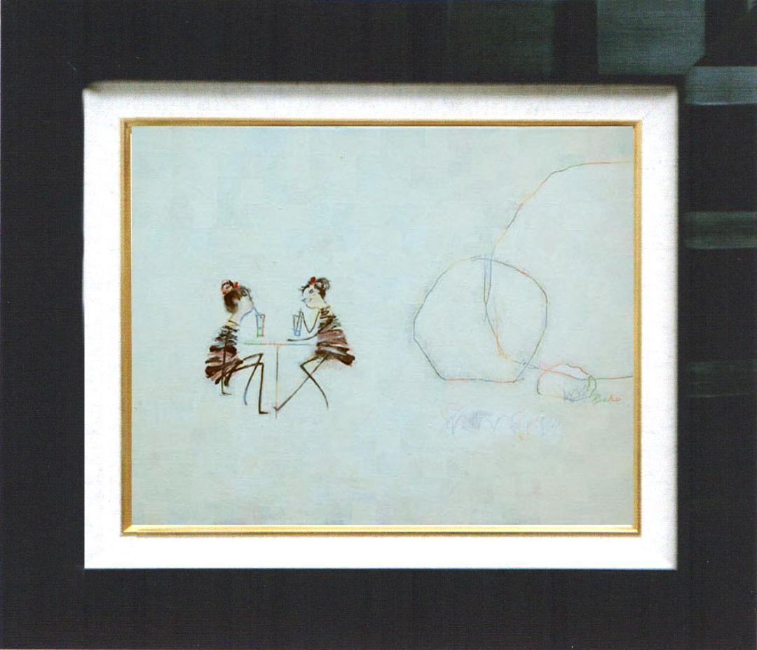 油絵 菅家令子 絵 絵画 インテリア F4-081714 人物 可愛い女の子