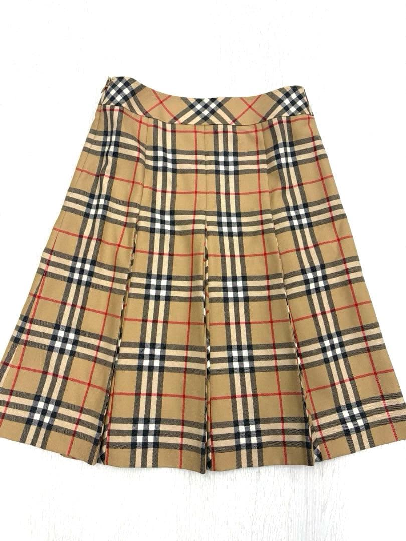 美品✨️王道✨️バーバリーロンドン プリーツスカート ノバチェック ウール M