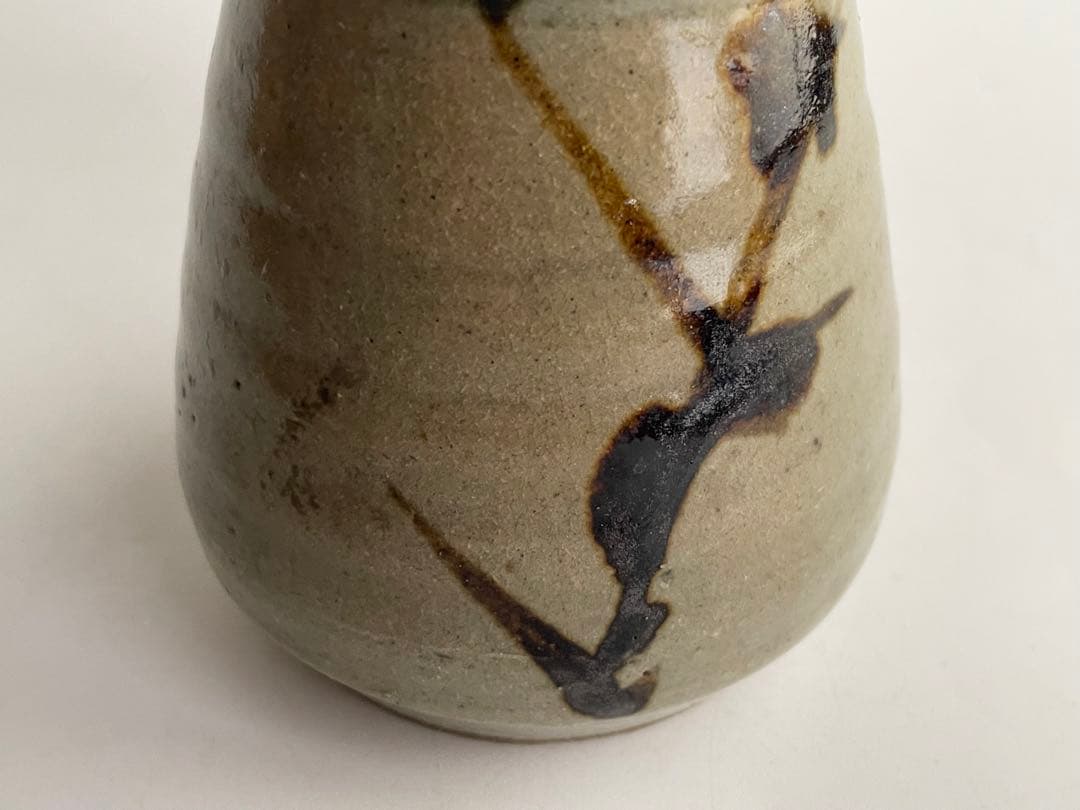 陶芸家 濱田庄司 浜田庄司 ？ 鉄絵花入 花生 花瓶 箱なし 民藝