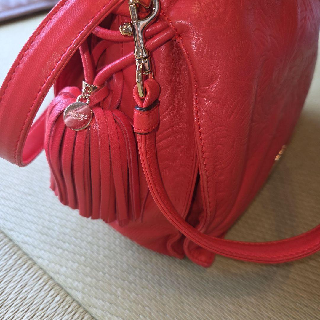 LOEWE　フラメンコ 赤 レザー ショルダーバッグ