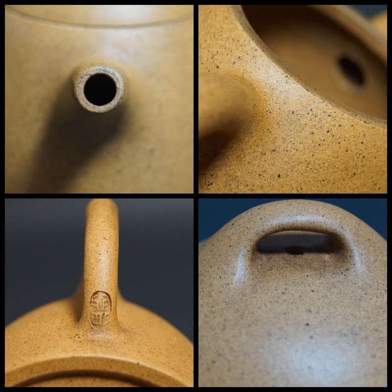 清 名家 「石林何氏」款 何心舟作 細工彫り『竹漢詩文』 造形紫砂壺 秦