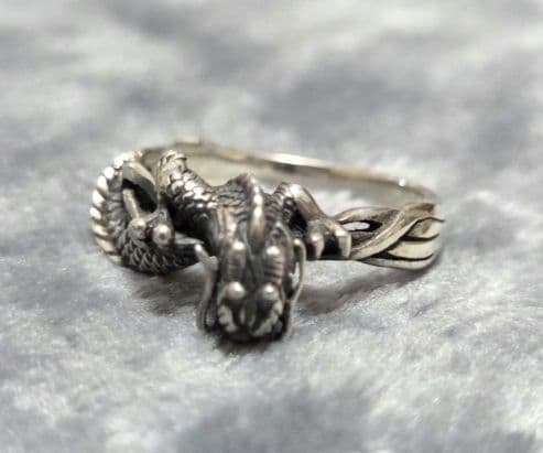 ☆かすう工房☆睡蓮リング&ドラゴンリング☆3点セット　花　龍　竜　和風