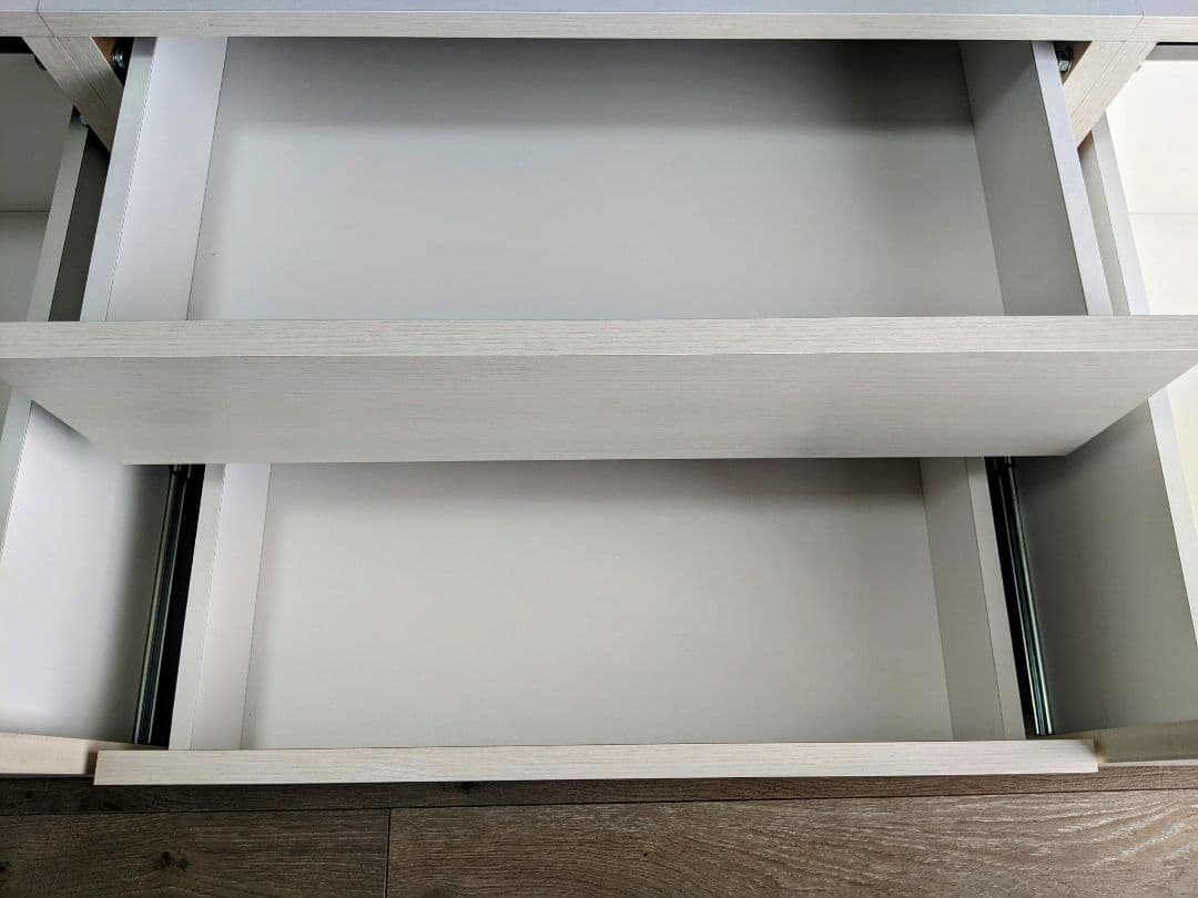 収納付き シングルベッドフレーム ホワイト 引き出し付き