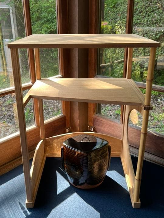 茶道具 棚物 猿臂棚 円能斎好 裏千家 組み立て式 紙箱