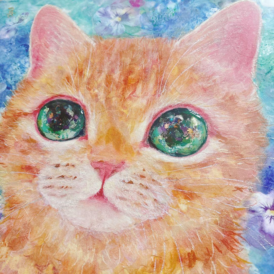 画家・福嶋吾然有さん作 原画 チャトラ 猫 ねこ - メルカリ