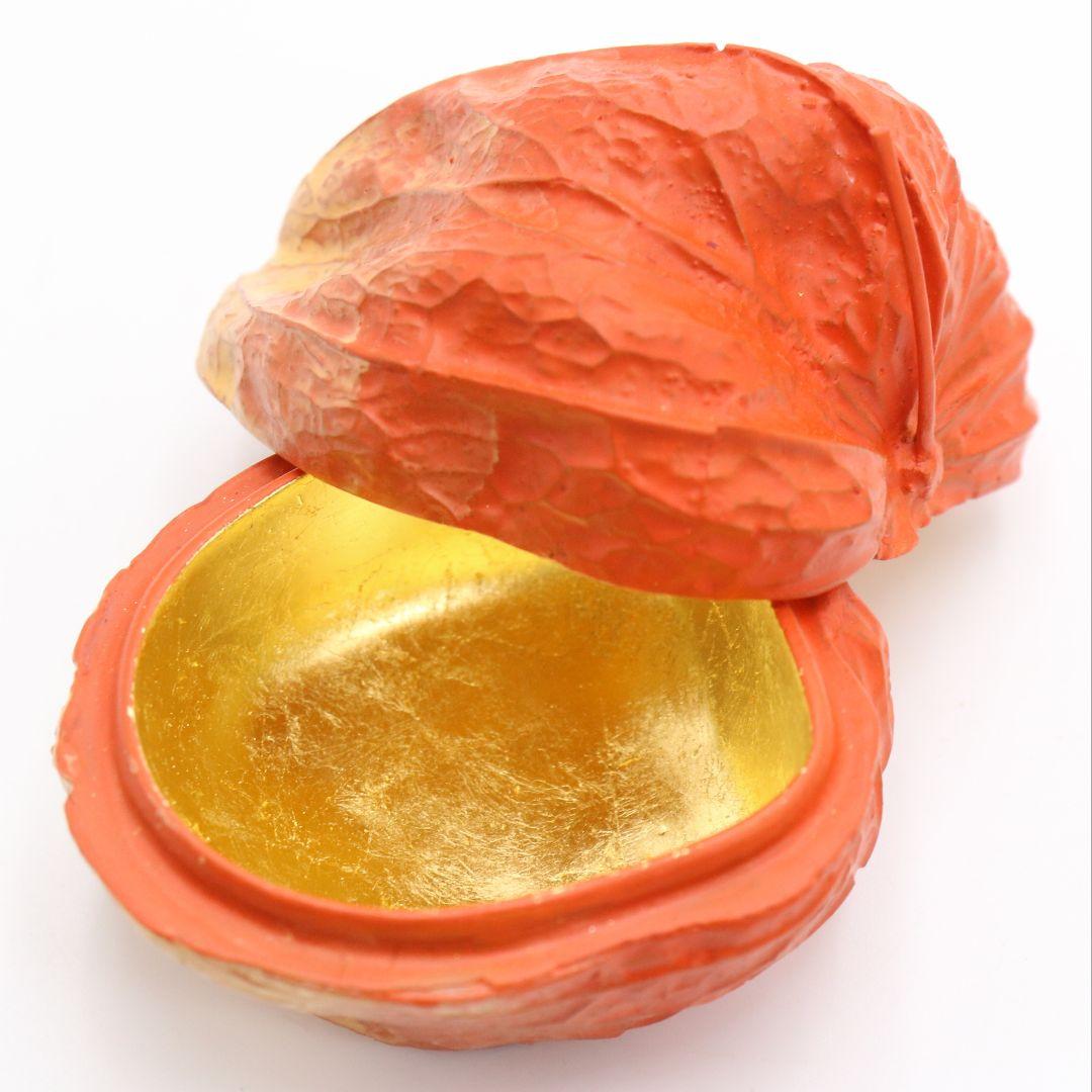 道場宗廣作 鬼灯香合 茶道具 共箱　C571　NT7