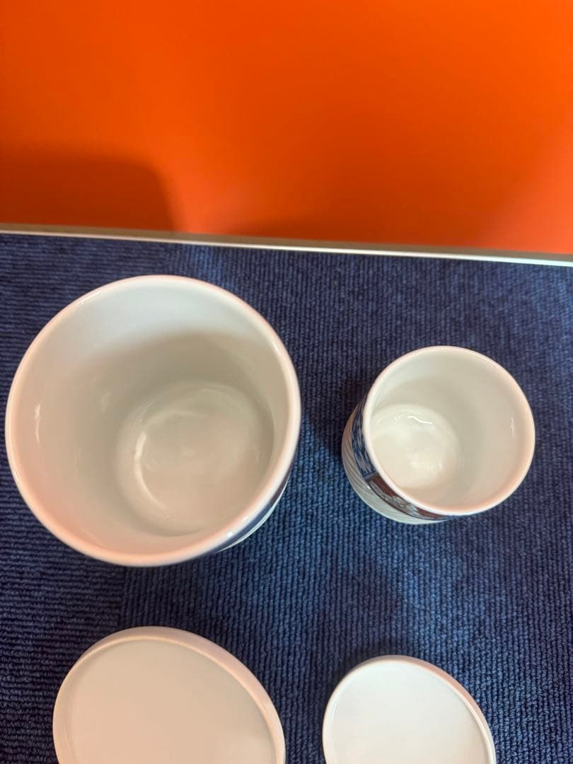 1978 有田焼 西浦琴峰作 白磁篭目焼 湯呑 2客 未使用