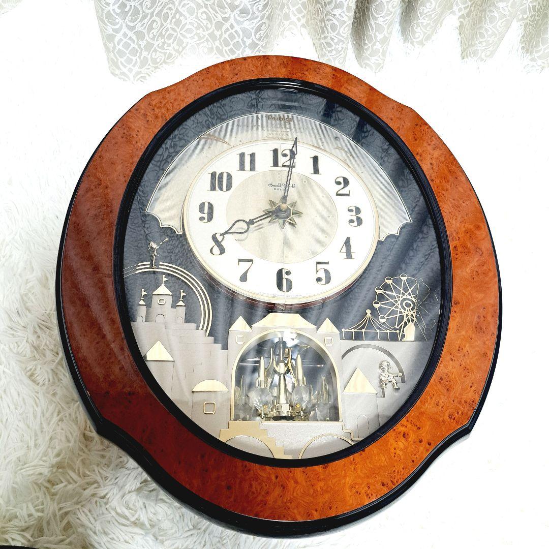 リズム時計　からくり時計　4MH752 パルタージュ　スワロフスキークリスタル