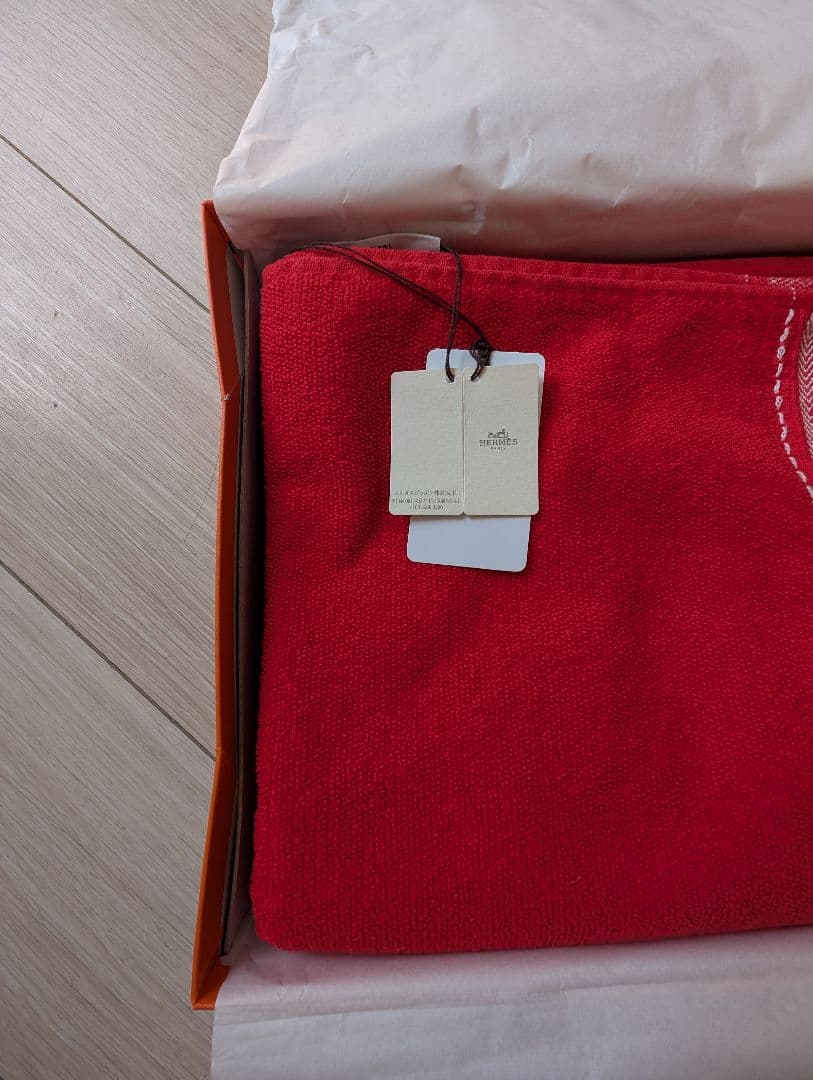HERMES エルメス ヨッティング ビーチタオル 赤 ユニセックスの通販は