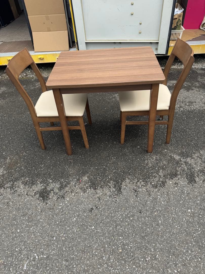 【ニトリ】天然木風ダイニングセット（テーブル＆チェア2脚）