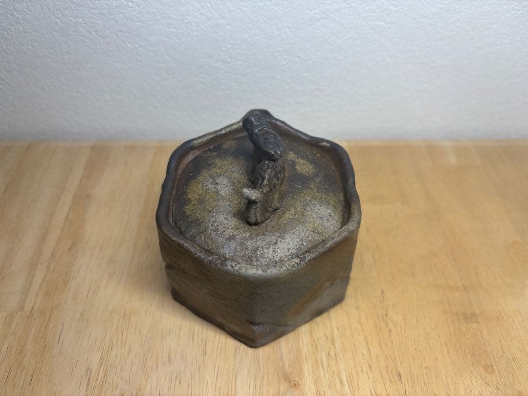 59.備前焼 宝瓶 登り窯 龍 りゅう 六角 手びねり 急須