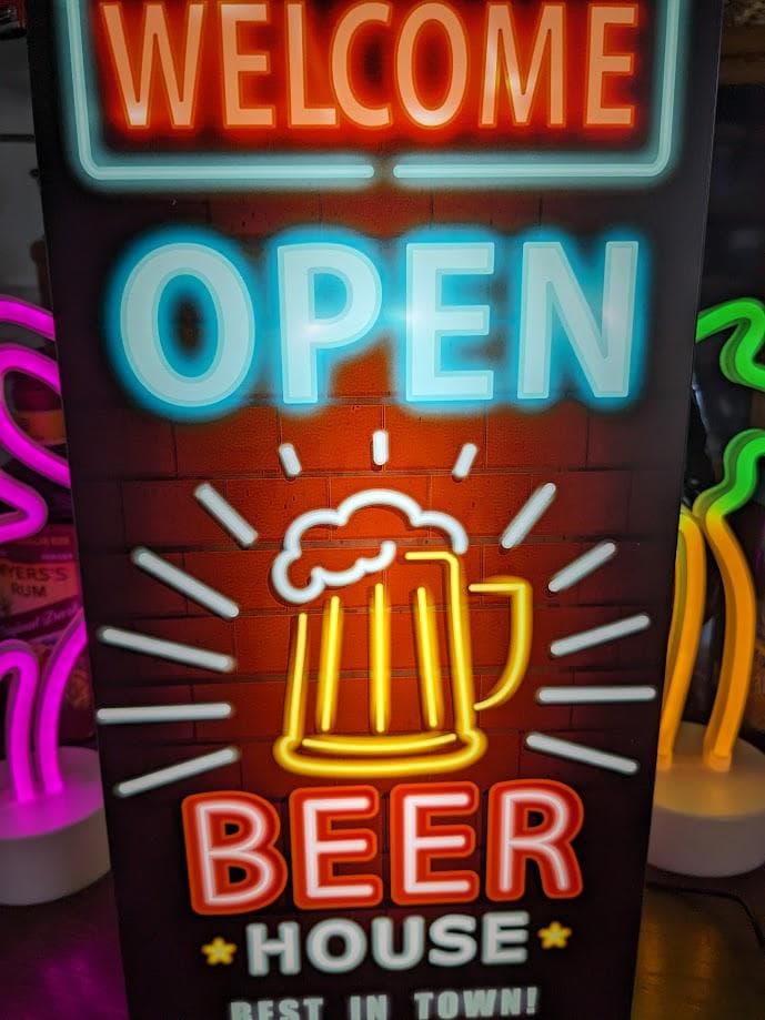Lサイズ】ビール ハウス パブ スナック バー 看板 置物 雑貨 ライトBOX