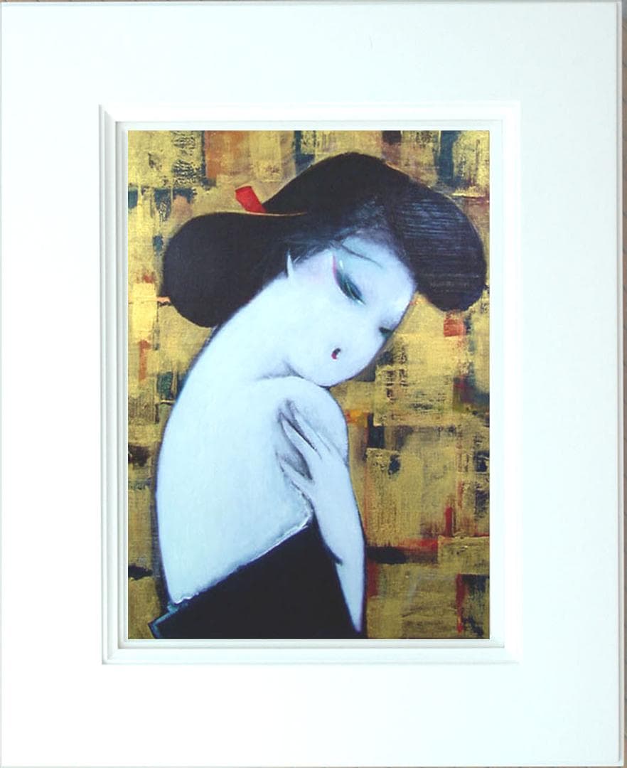 油絵 菅家令子 絵 絵画 インテリア 額付(白) F8-22023 人物 女性像