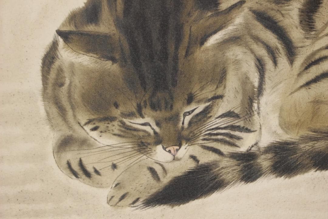 藤田嗣治 エスタンプリトグラフ 「眠る猫」 250部限定