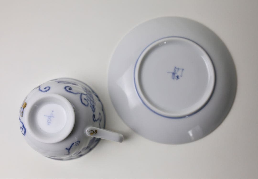 九谷焼 山本長左 葡萄文 コーヒー カップとソーサー - メルカリ