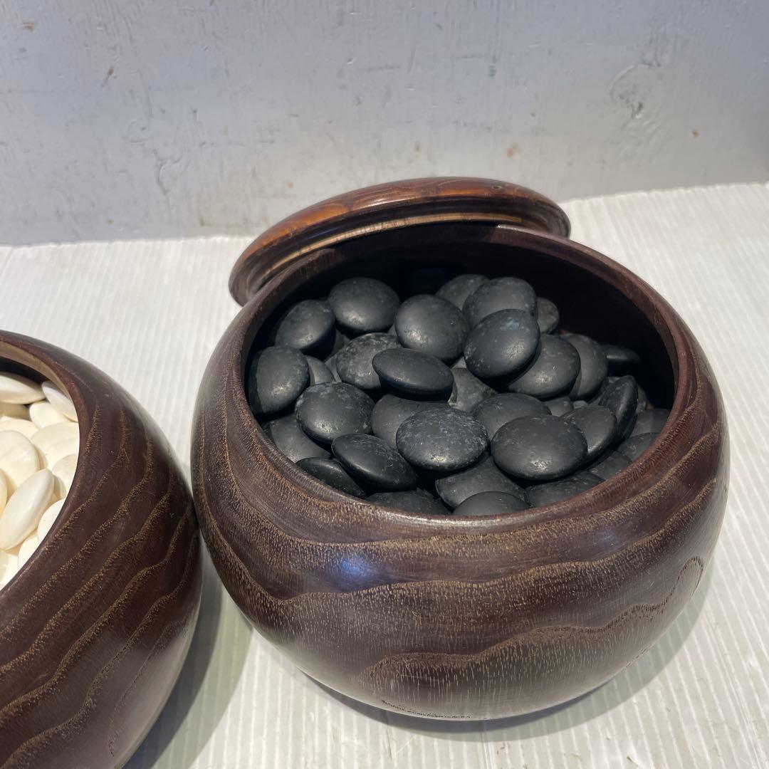 【碁石セット】囲碁 蛤 貝 木製 趣味 遊び　那智黒石　室内ゲーム