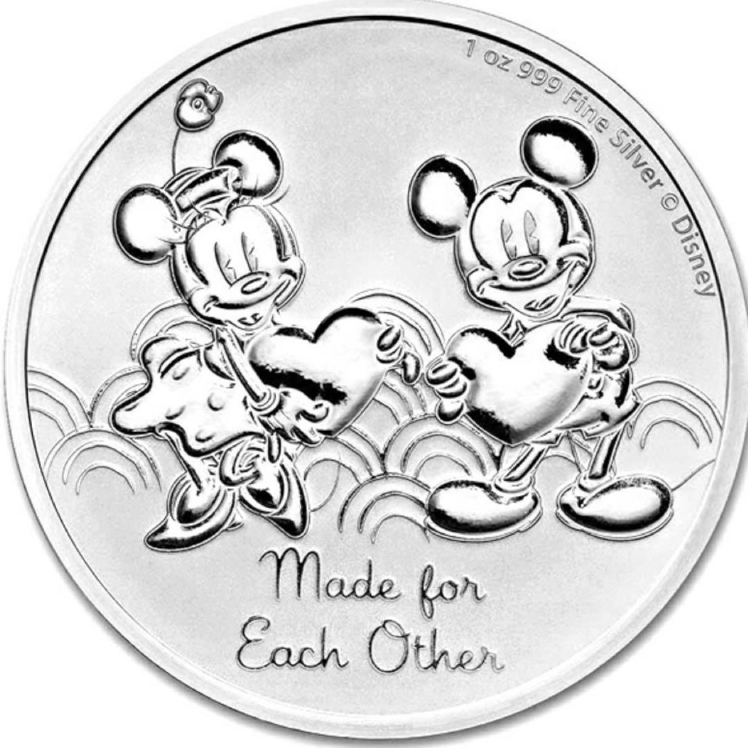 ミッキー　ミニー 銀貨 1オンス 2023年　クリアケース　純銀シルバー