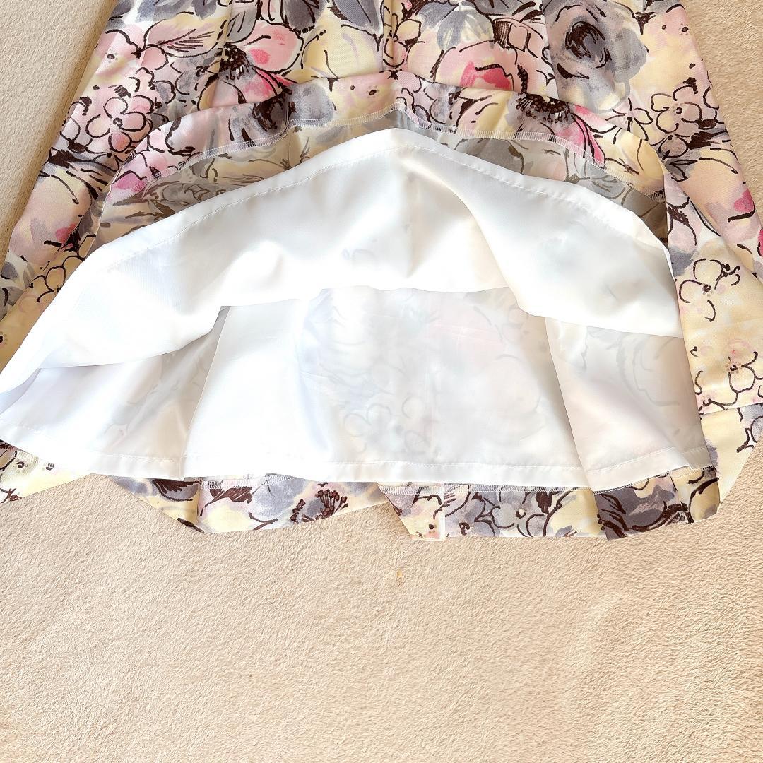 新品タグ付⭐️エムズグレイシー フラワープリント フレアスカート 38 M 花柄