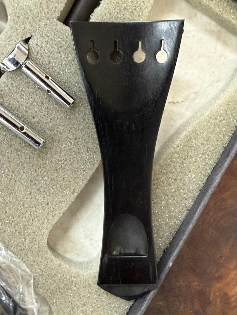 【新品】バイオリン用フィッティングセット（エボニー／クローム金具）未使用品！