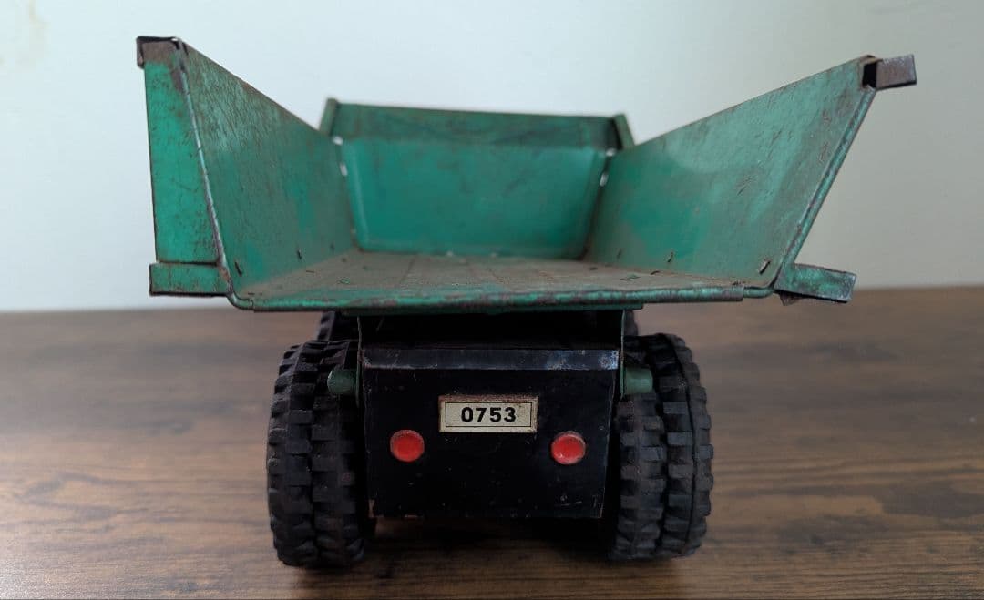 昭和レトロ】ブリキのおもちゃ/Chevrolet 80 ダンプトラック 赤/緑