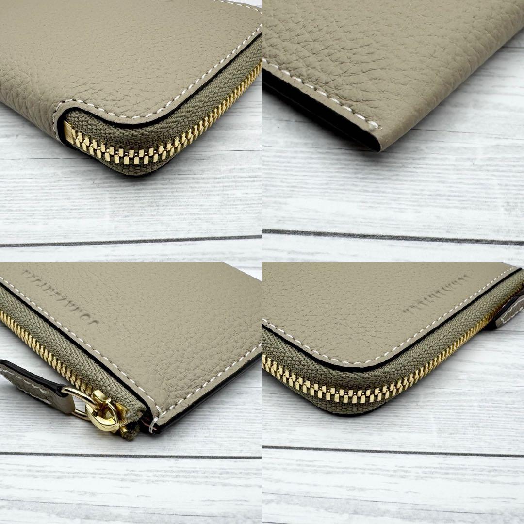 【未使用】ボナベンチュラ ケース　グレージュ　ピンク　バイカラー　レザー