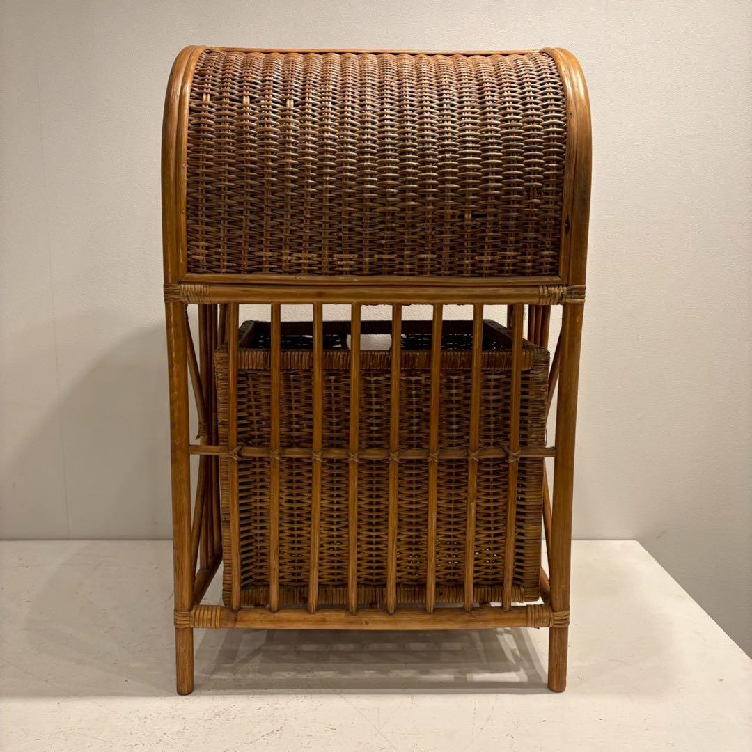 ラタン　ビンテージ　ランドリーラック