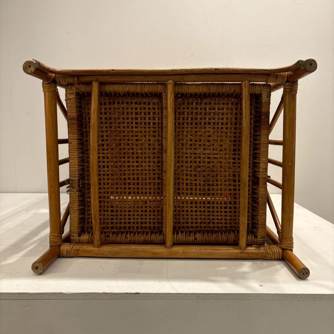 ラタン　ビンテージ　ランドリーラック