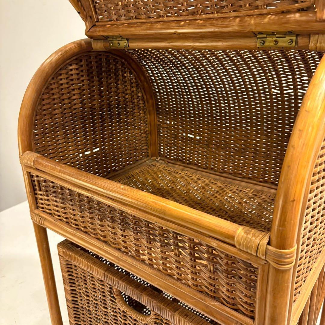 ラタン　ビンテージ　ランドリーラック