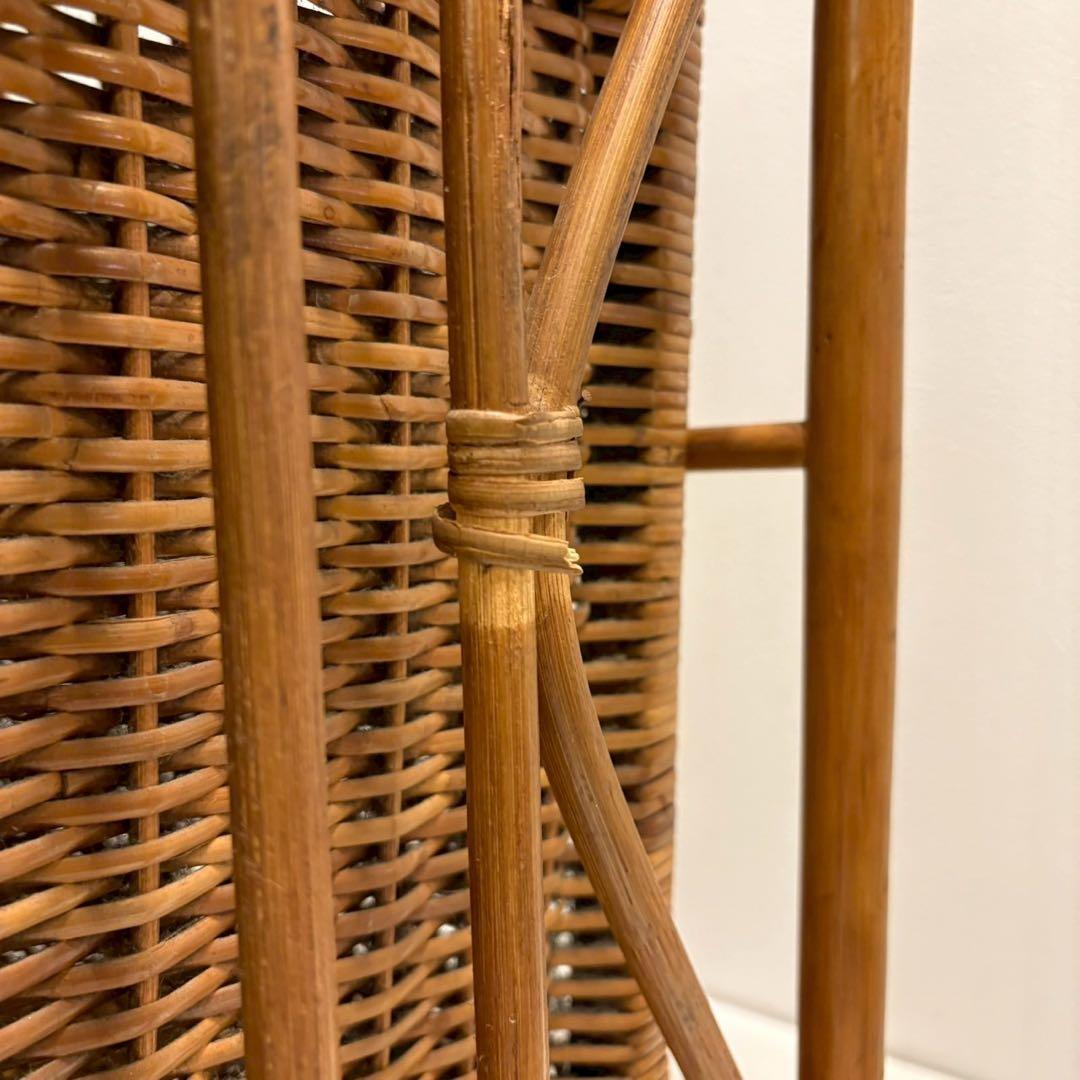 ラタン　ビンテージ　ランドリーラック