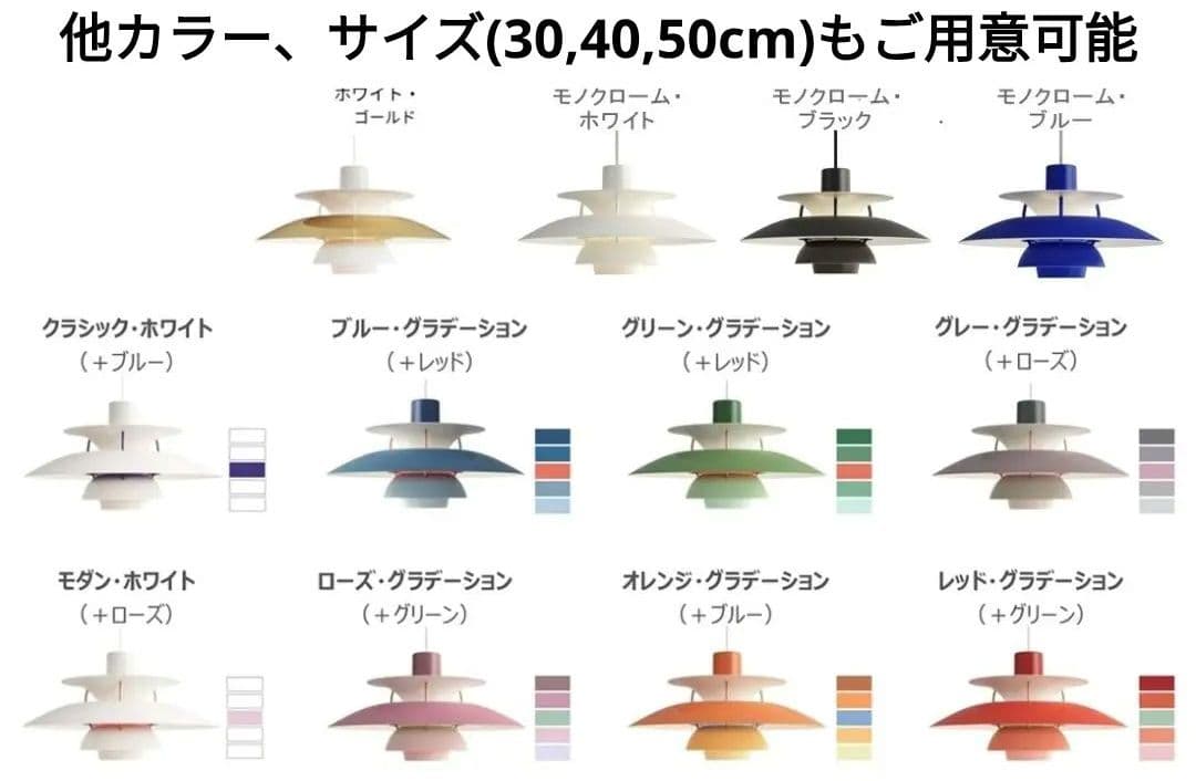 高品質版 ルイスポールセン PH5 リプロダクト 30cm レッドグラデ×2