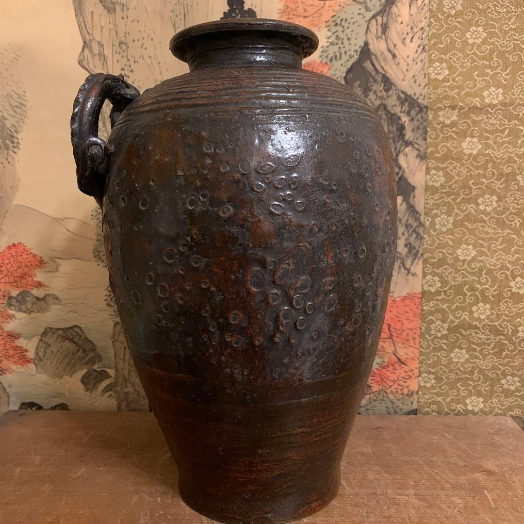 佐渡名工 光斎造　螭龍 銅置物　古美術 アンティーク　　246