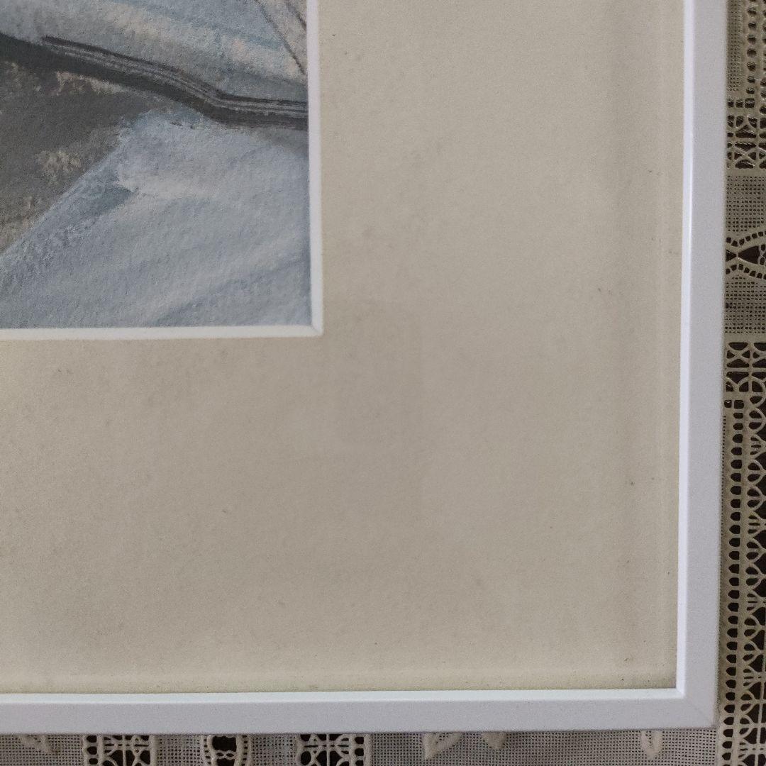 森島澄子　水彩画『街角巴里』1984年制作、直筆サイン入