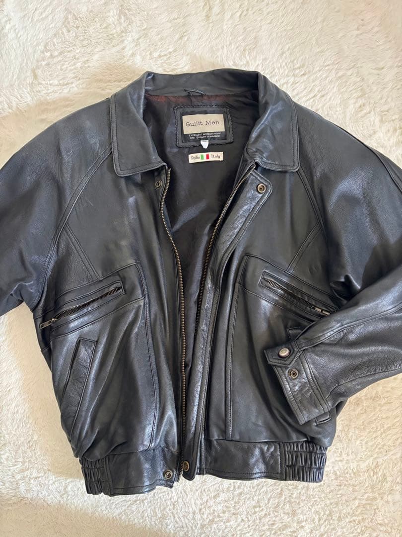 Gullit men レザージャケット ブラック - メルカリ