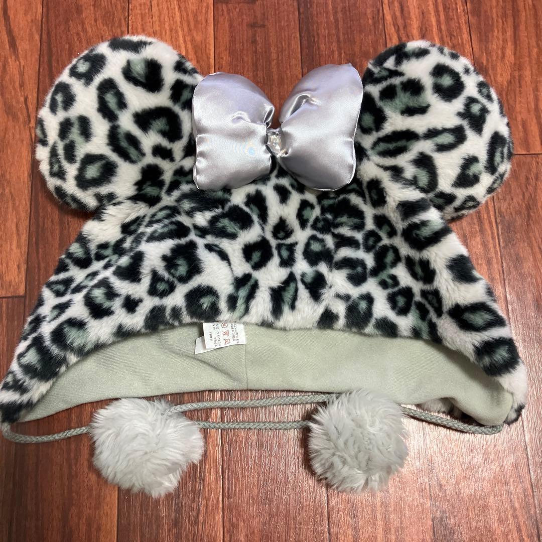 ミニーちゃん ヒョウ柄 ファンキャップ 被り物 グレー - メルカリ