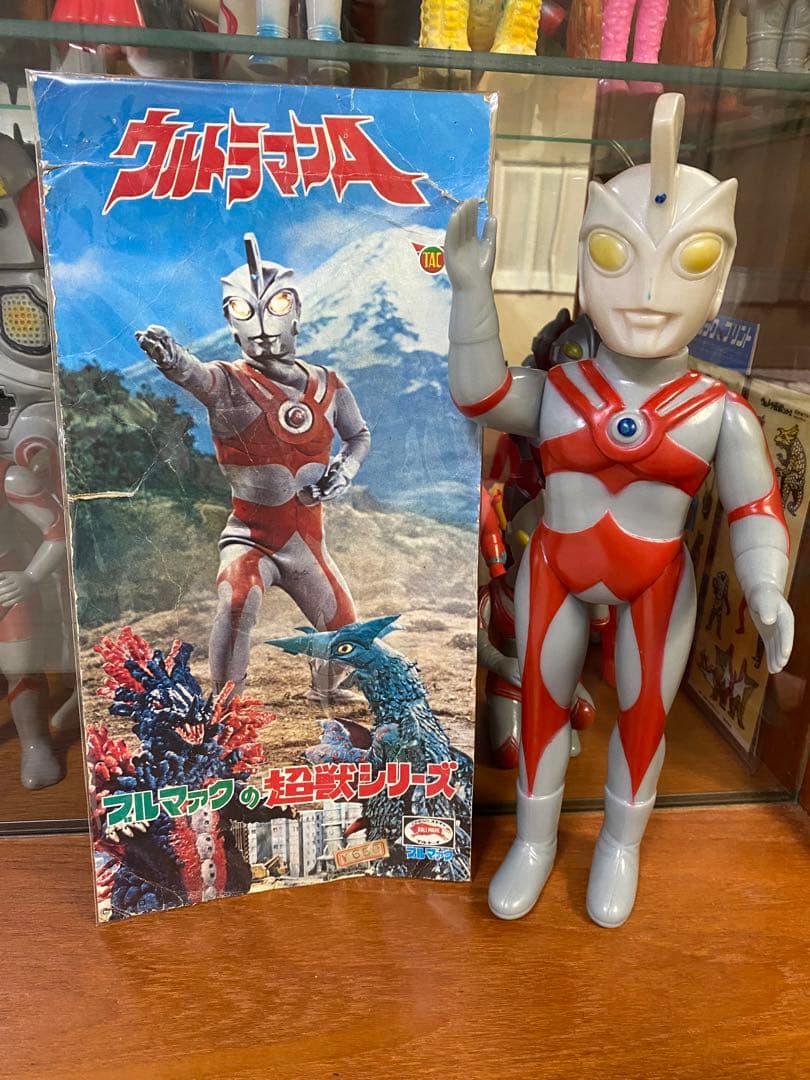 ブルマァク ウルトラマンエース 当時物ソフビ 大サイズ 美品 希少 台紙