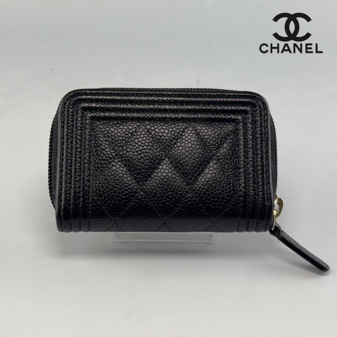 超美品　CHANEL ボーイシャネル　ケース　小銭入れ　ラウンドファスナー