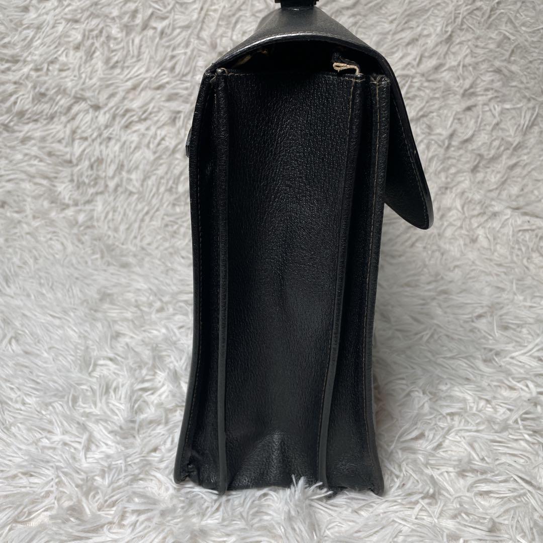 PRADA プラダ　ビジネスバッグ　レザー　ブラック　黒　本革　シボ革