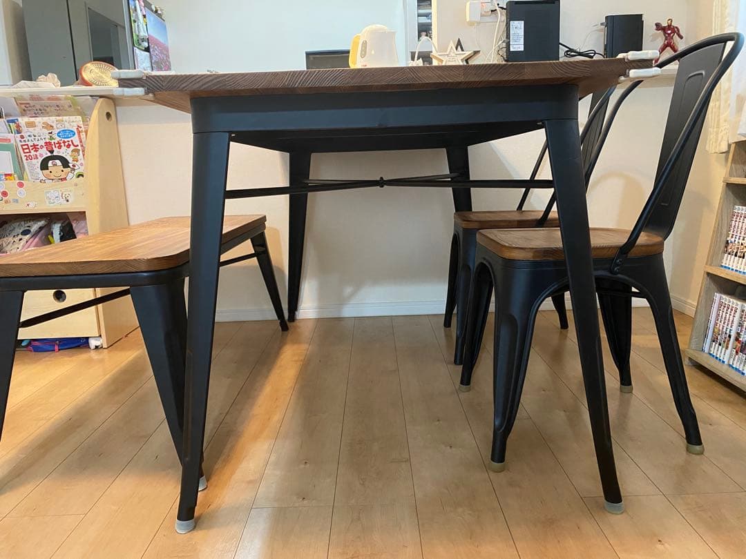 【引取限定】LOWYA ダイニングテーブル ベンチ/チェアセット 定価4.8万