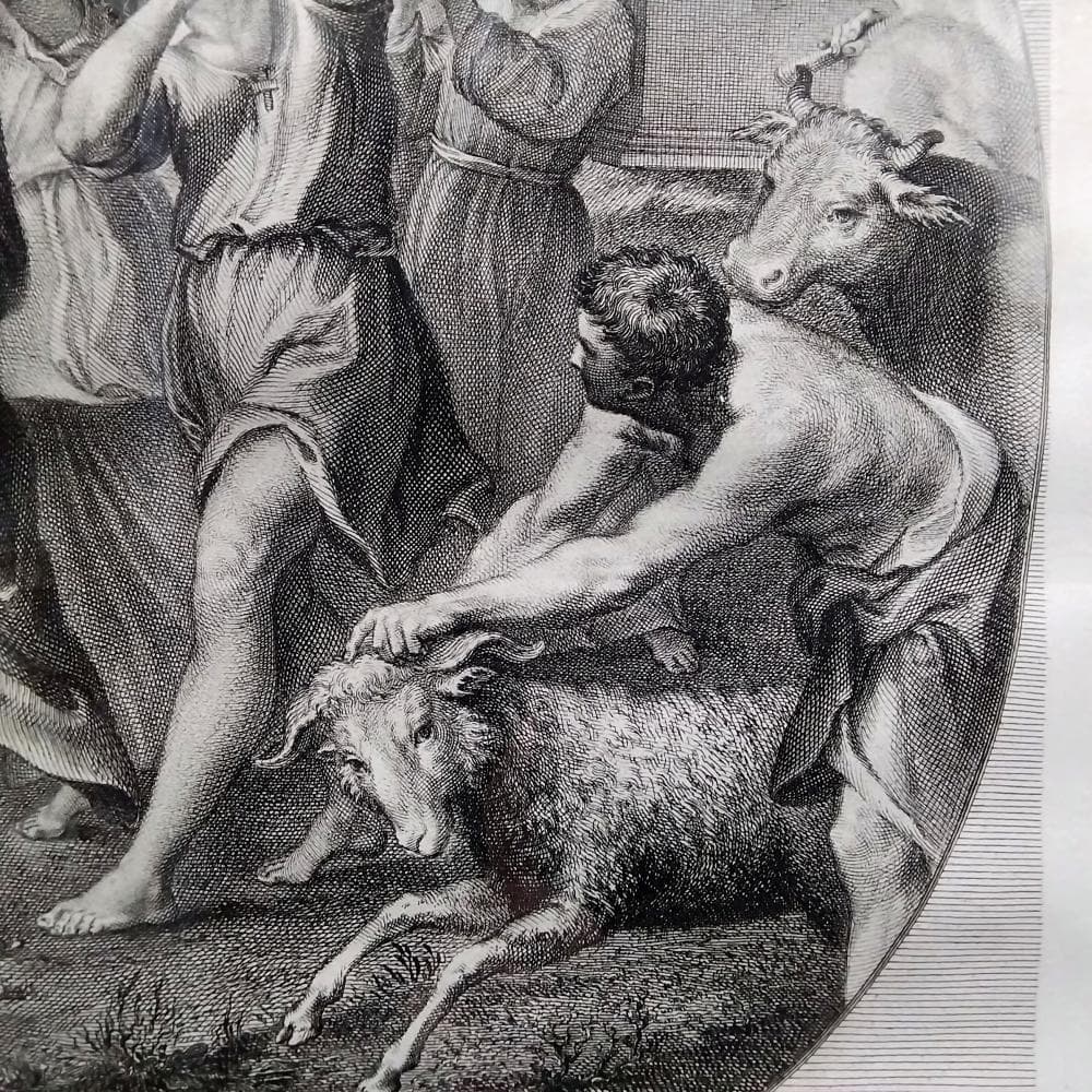 ヤコブ・フレイ ドメニキーノ 18世紀 銅版画 ダヴィデの勝利