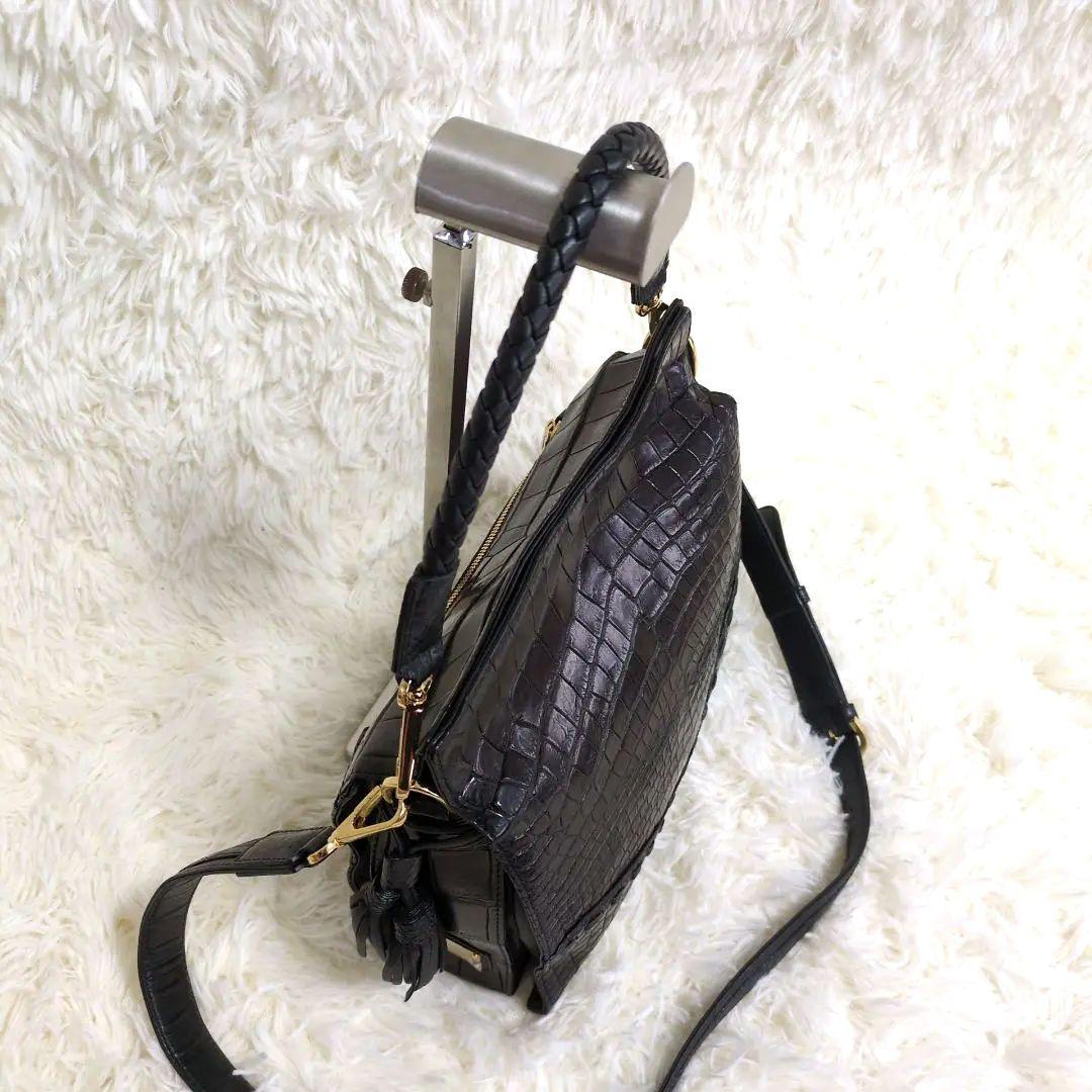 定価84万!!!JRA認定 クロコダイル センター取り ショルダーバッグ2way