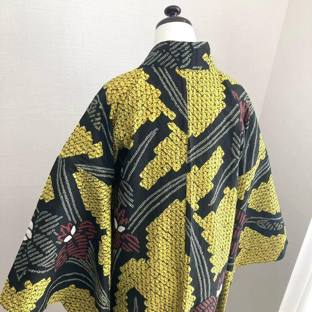 masami 有松絞り浴衣・蜘蛛絞り　菖蒲　身丈169・裄74No.-50